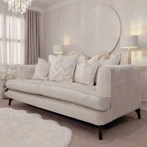 Off 15% Gisele Oyster Textured Chenille, Pillowback Sofa ... Rowen Homes