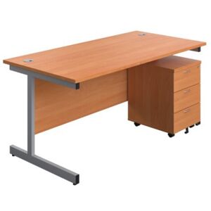 Off 41% Ashvale Kendall Rectangular Office Desk + Mobile Drawer Pedestal Beech Beyond television