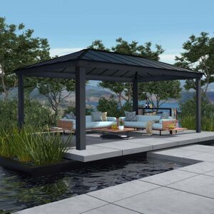 OFF 33% 12x20 Palram Canopia Dallas Grey Garden Gazebo Elbec garden buildings