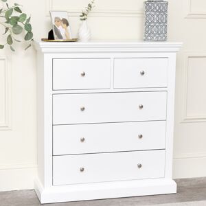 OFF 6% White 5 Drawer Chest of Drawers - Slimline Haxey White Range ... Melody Maison