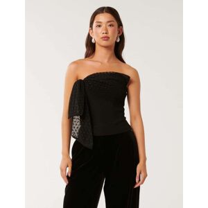 OFF 40% Forever New Women's Sanni Bow-Front Bustier Top in Black, Size ... Forever new