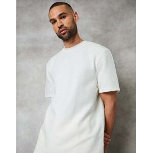 OFF 45% Threadbare Ecru Textured Relaxed Fit T-Shirt - L - Ecru Threadbare.
