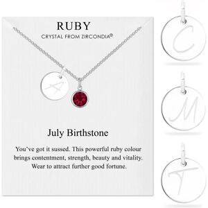 Off 19% Philip Jones Jewellery July (Ruby) Birthstone Necklace with Initial Charm (... Philip jones jewellery