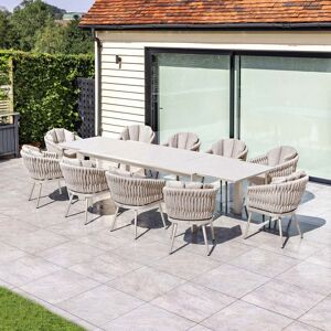 OFF 29% Harbour Lifestyle Palma 10 Seat Rope Extending Dining Set in Latte Harbour lifestyle