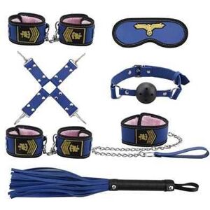 Off 7% Buzzpinky Leather Bondage Set Navy Blue 8 Kits BuzzPinky