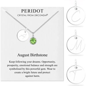 Off 19% Philip Jones Jewellery August (Peridot) Birthstone Necklace with Initial Charm (... Philip jones jewellery