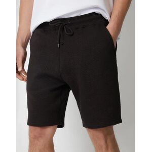 Off 30% Threadbare Men's Black Textured Sweat Shorts - 32 - Black Threadbare.