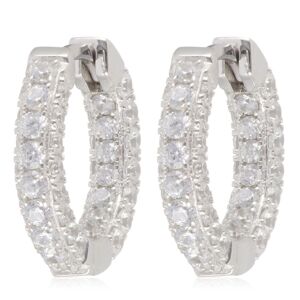 Off 20% Diamonique 1.3ct tw Pave Huggie Earrings Sterling Silver Qvc uk