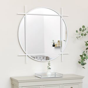 OFF 5% Large Round White Wall Mirror 97cm x 97cm Material: Metal, ... Melody Maison