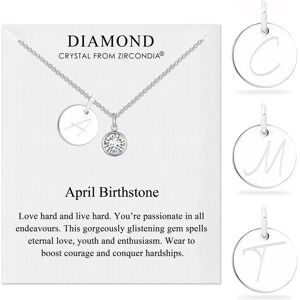 Off 19% Philip Jones Jewellery April (Diamond) Birthstone Necklace with Initial Charm (... Philip jones jewellery